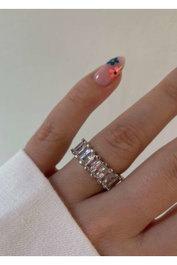 Heliophilia Silver Anillo de Latón Plateado con Recubrimiento de Laca
